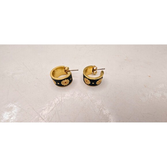 Madewell Daisy Delight Enamel Small Blue Hoop Earrings 15mmx15mm - Picture 5 of 6